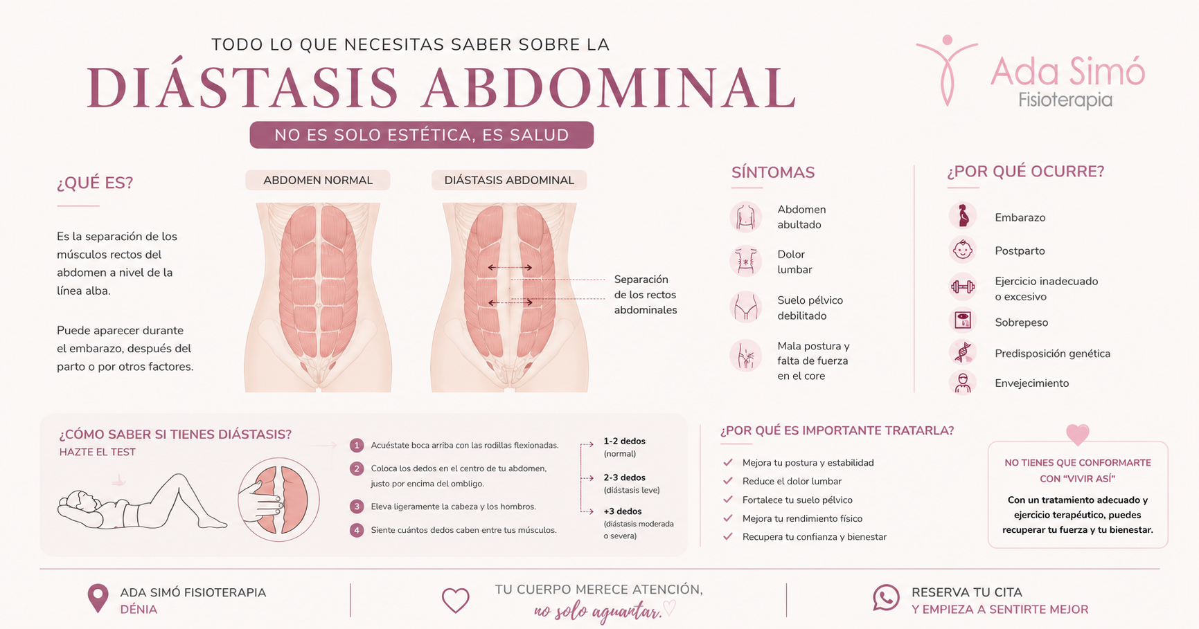 Diástasis abdominal: ejercicios prohibidos y permitidos en una guía de fisioterapia